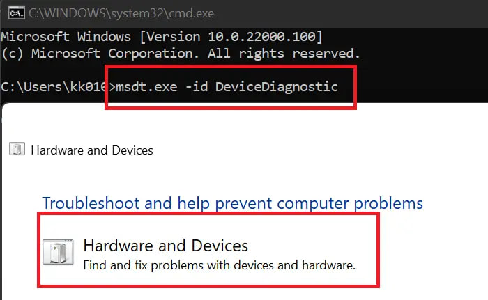 اجرای عیب یاب سخت افزار و دستگاه ها برای حل مشکل تشخیص ندادن میکروفن در ویندوز 10