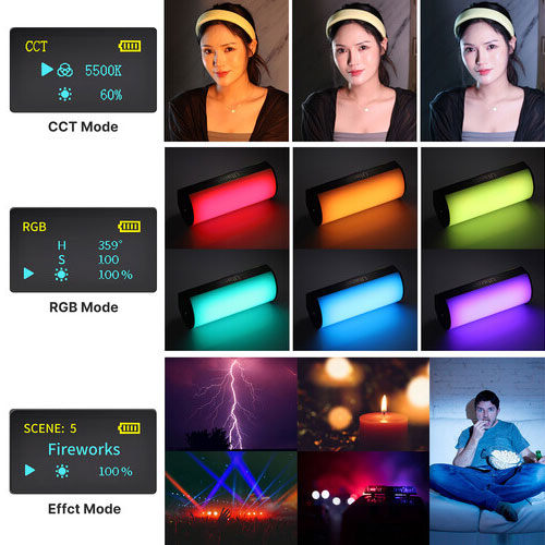 حالت‌های RGB و افکت‌های خلاقانه Ulanzi I-Light
